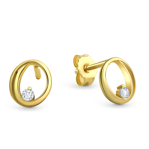 Ohrstecker „Organic Halo“ – 333er Gelbgold