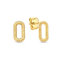 Ohrstecker „Ribbed Oval“ – 14Kt Gelbgold