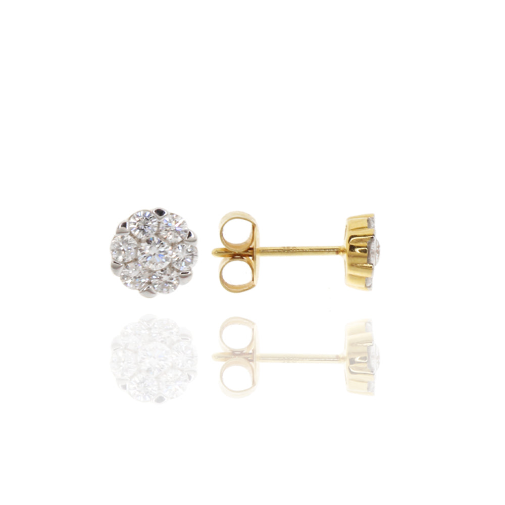 Ohrstecker „Royal Cluster“ – 18Kt Gelbgold