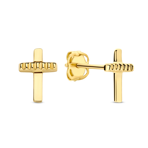 Ohrstecker „Sacred Texture“ – 14Kt Gelbgold