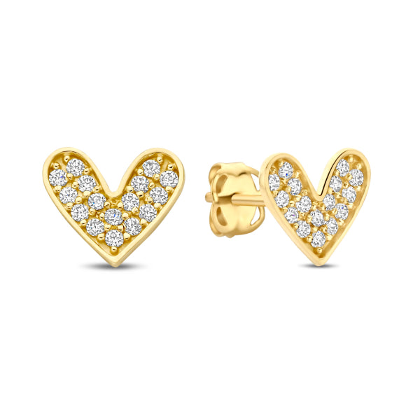 Ohrstecker „Sparkling Heartbeat“ – 14Kt Gelbgold