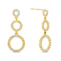 Ohrstecker „Triple Halo“ – 14Kt Gold