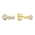 Ohrstecker „Triple Sparkle“ – 14Kt Gelbgold