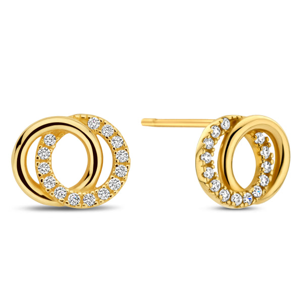 Ohrstecker „Twin Halo“ – 14Kt Gold