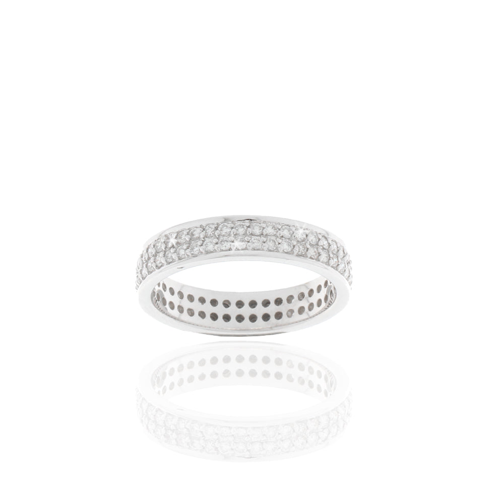 Pavé-Ring „Luminous Path“ – 760er Weißgold mit 0,89 ct Diamanten
