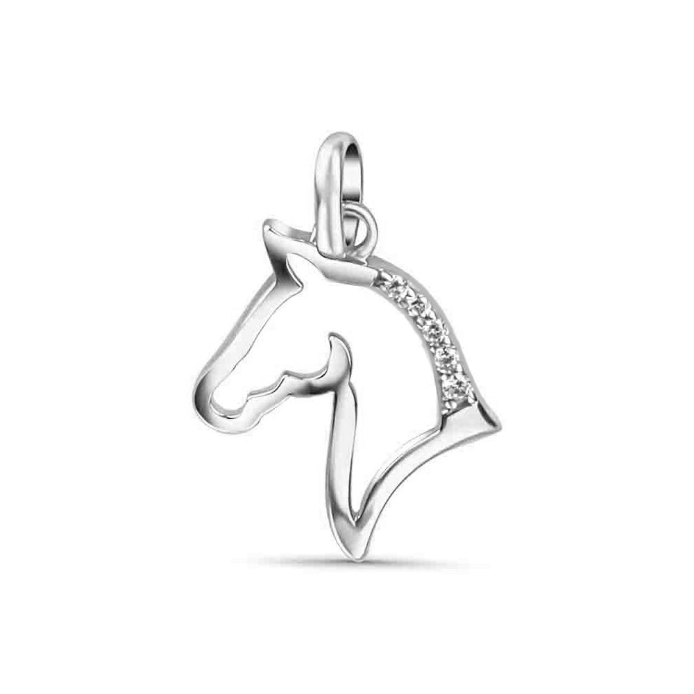 Pferdekopf-Anhänger „Arctic Equine“ – aus rhodiniertem 925er Sterling Silber