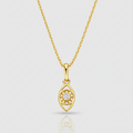 Premium-Collier „Golden Vision“ – 585er Gelbgold mit Zirkonia-Auge
