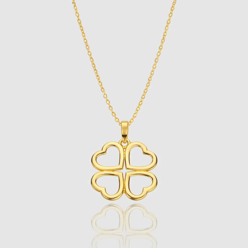 Premium-Collier „Lucky Hearts“ – 585er Gelbgold (14Kt)