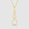 Premium-Collier „Triple Radiance“ – 585er Gelbgold mit 40 Zirkonia