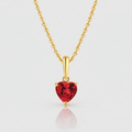 Premium-Halskette „Crimson Love“ – 585er Gelbgold mit rotem Herz-Zirkonia