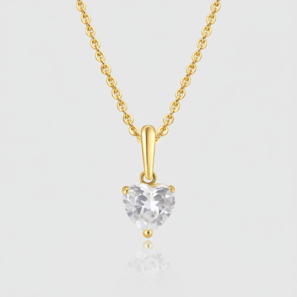 Premium-Halskette „Pure Love“ – 585er Gelbgold mit Herz-Zirkonia