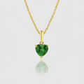 Premium-Halskette „Verdant Love“ – 585er Gelbgold mit grünem Herz-Zirkonia