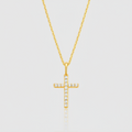 Premium-Kreuz-Collier „Sacred Radiance“ – 585er Gelbgold mit 16 Zirkonia