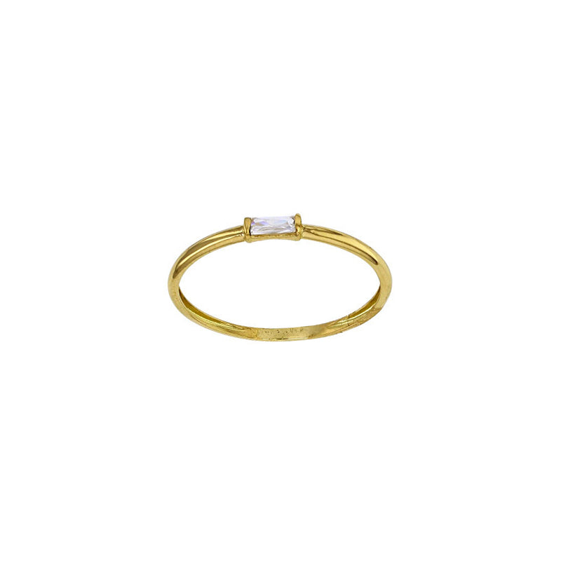 Ring „Baguette Sparkle“ – 18k Gelbgold mit Zirkonia