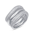 Ring „Celestial Trinity Wave“ – aus rhodiniertem 925er Sterling Silber