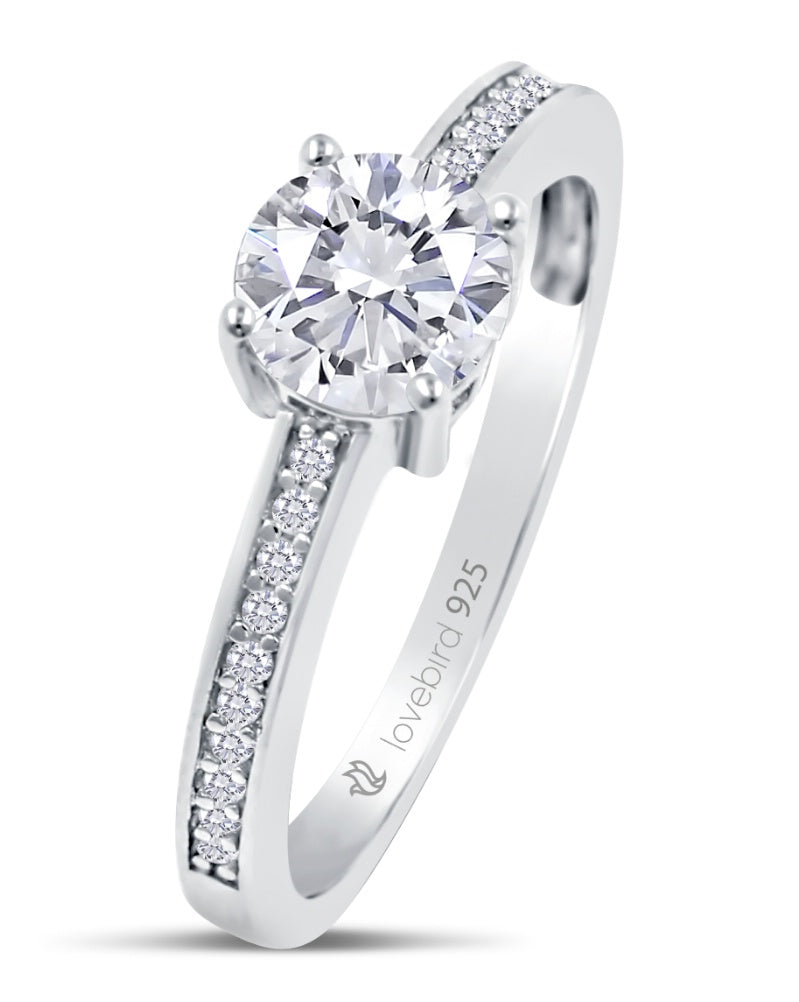 Ring „Centum Brilliance“ – aus rhodiniertem 925er Sterling Silber