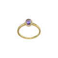 Ring „Deep Azure“ – 18k Gelbgold mit Diamant-Entourage