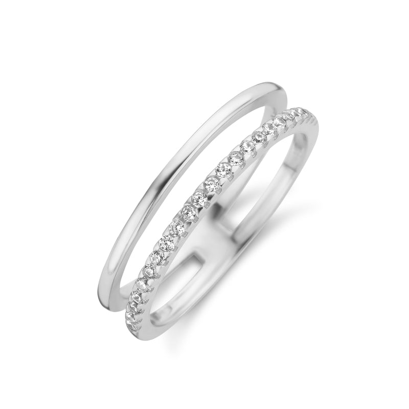 Ring „Double Path“ – aus rhodiniertem 925er Sterling Silber
