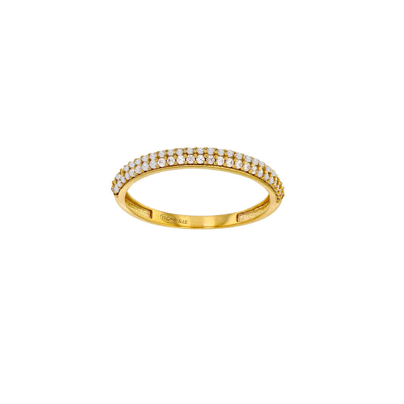 Ring „Double Sparkle“ – 375er Gelbgold