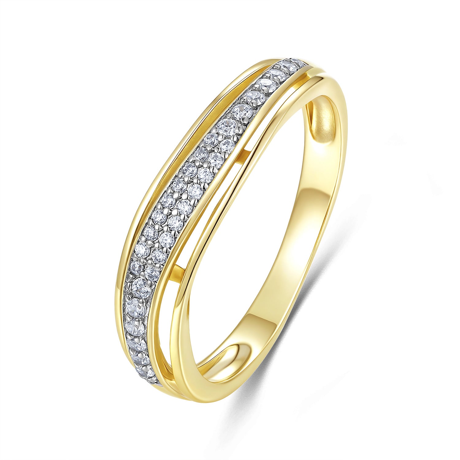 Ring „Dual Path“ – aus 925 Sterling Silber, 18k vergoldet