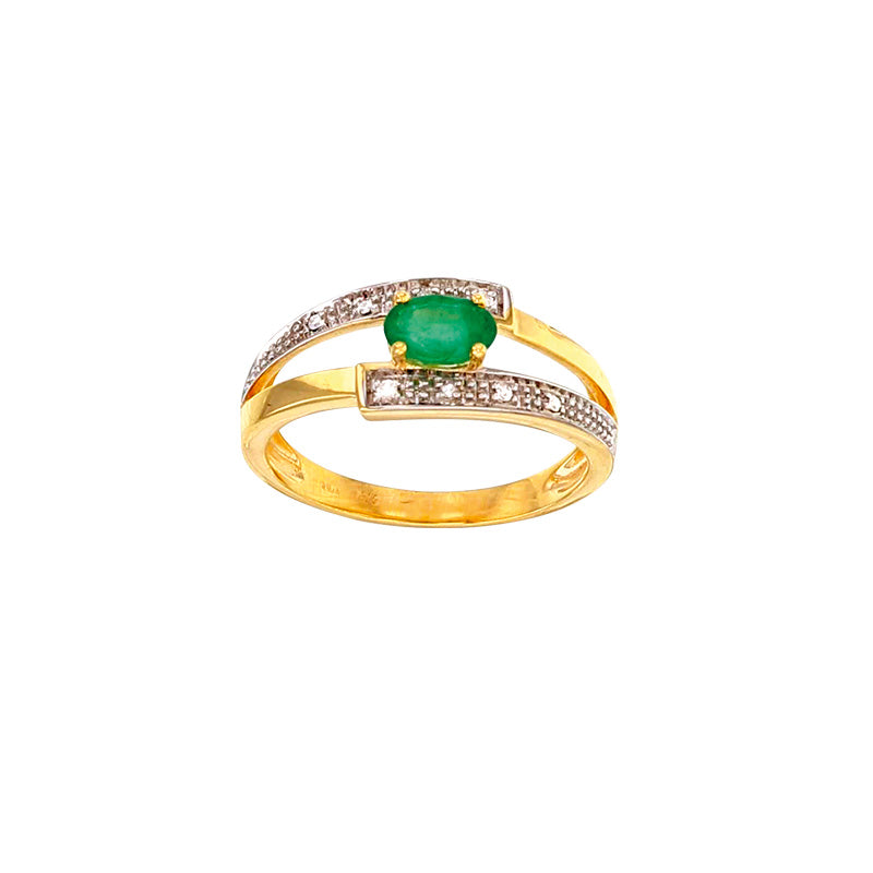 Ring „Emerald Aura“ – 375er Gelbgold