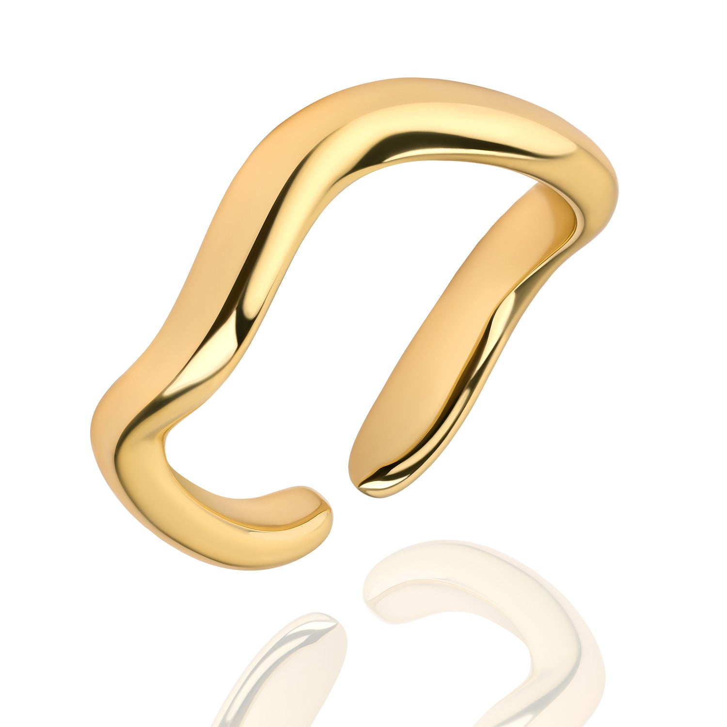 Ring „Fluid Wave“ – aus 925er Silber, 10 Milliemes vergoldet