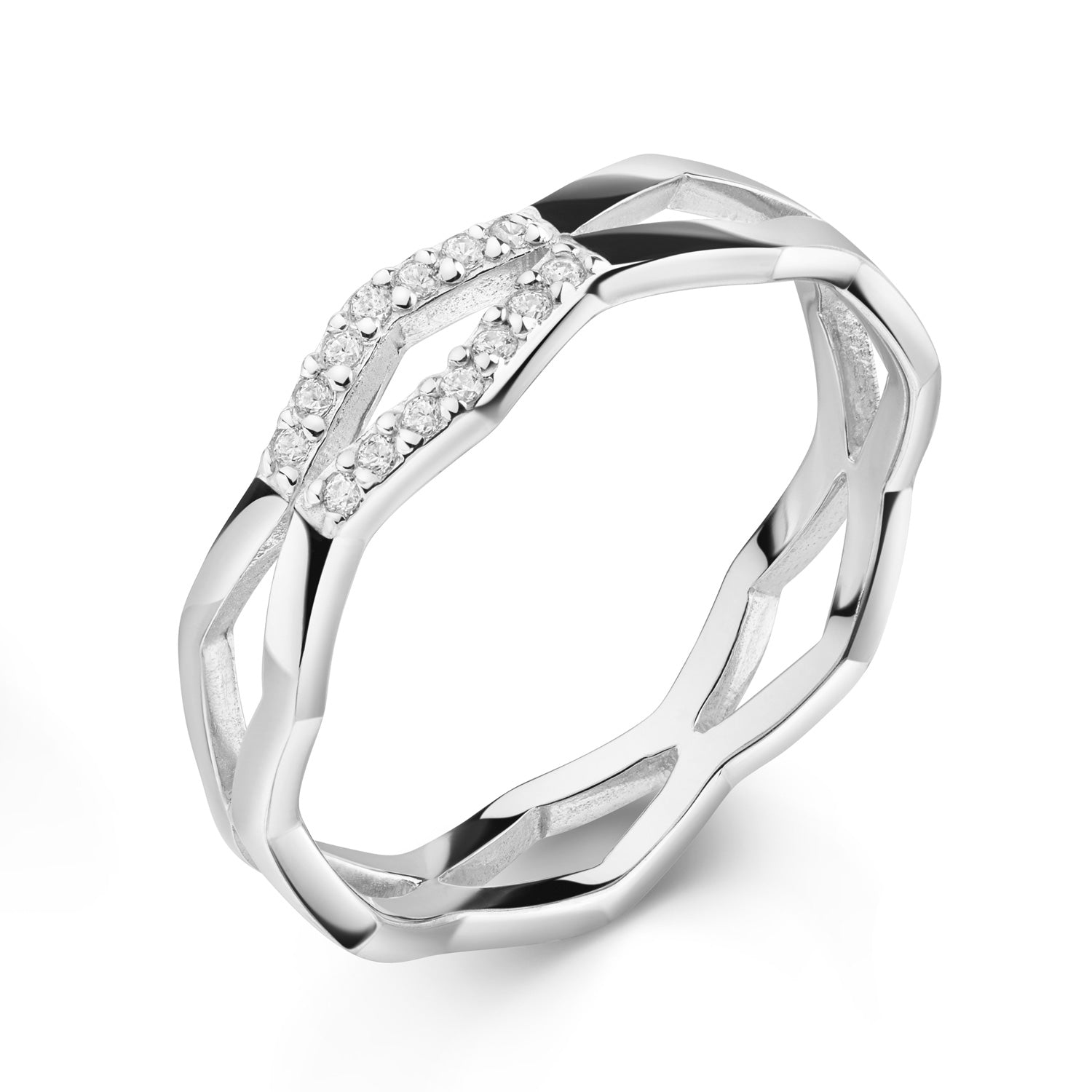 Ring „Geometric Prism“ – aus rhodiniertem 925 Sterling Silber
