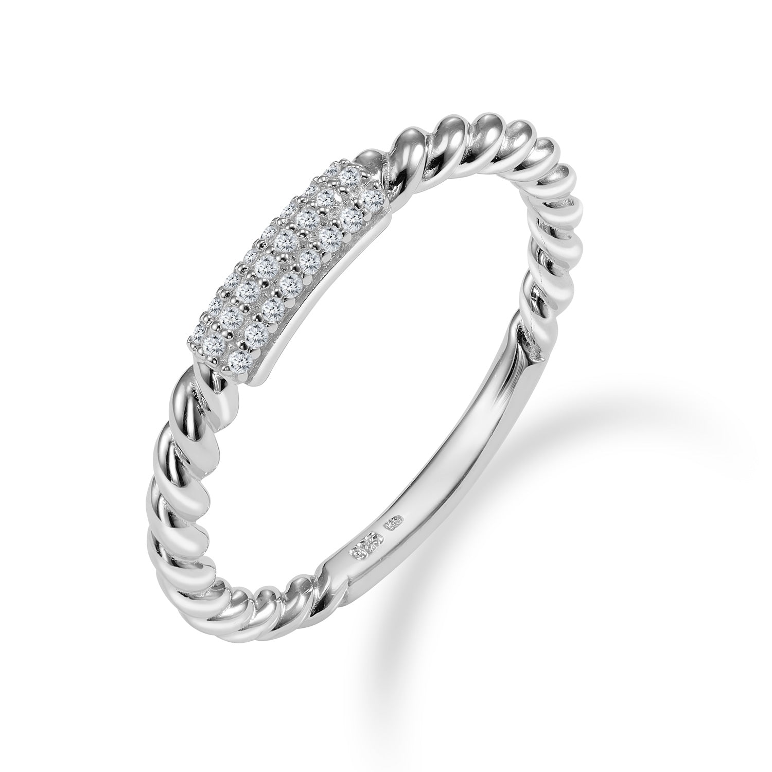 Ring „Helix Radiant“ – aus rhodiniertem 925er Sterling Silber