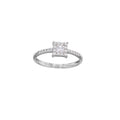Ring „Modern Square Halo“ – 375er Weißgold