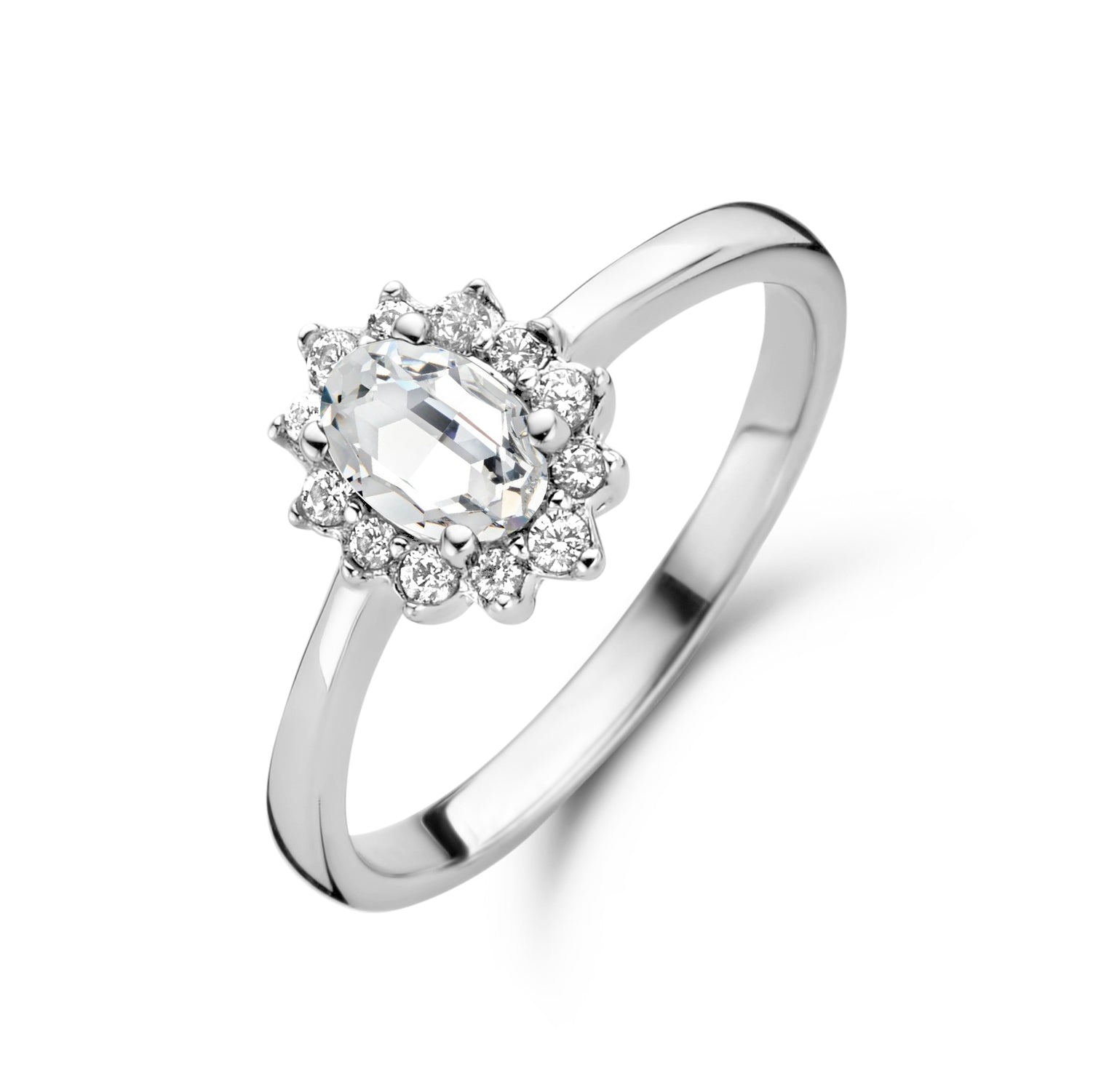 Ring „Oval Brilliance“ – aus rhodiniertem 925er Sterling Silber