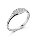 Ring „Oval Pavé Pure“ – aus rhodiniertem 925er Sterling Silber