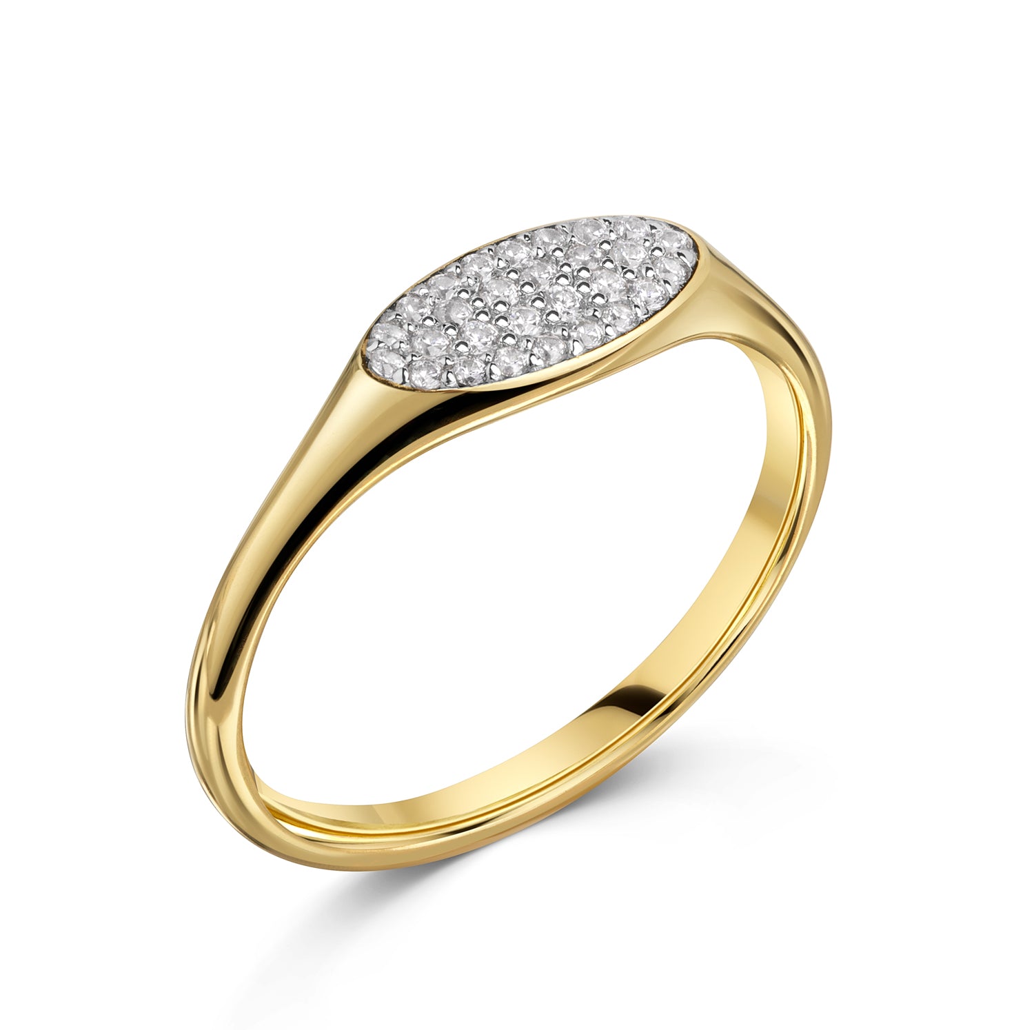Ring „Oval Pavé“ – aus 925er Silber, vergoldet
