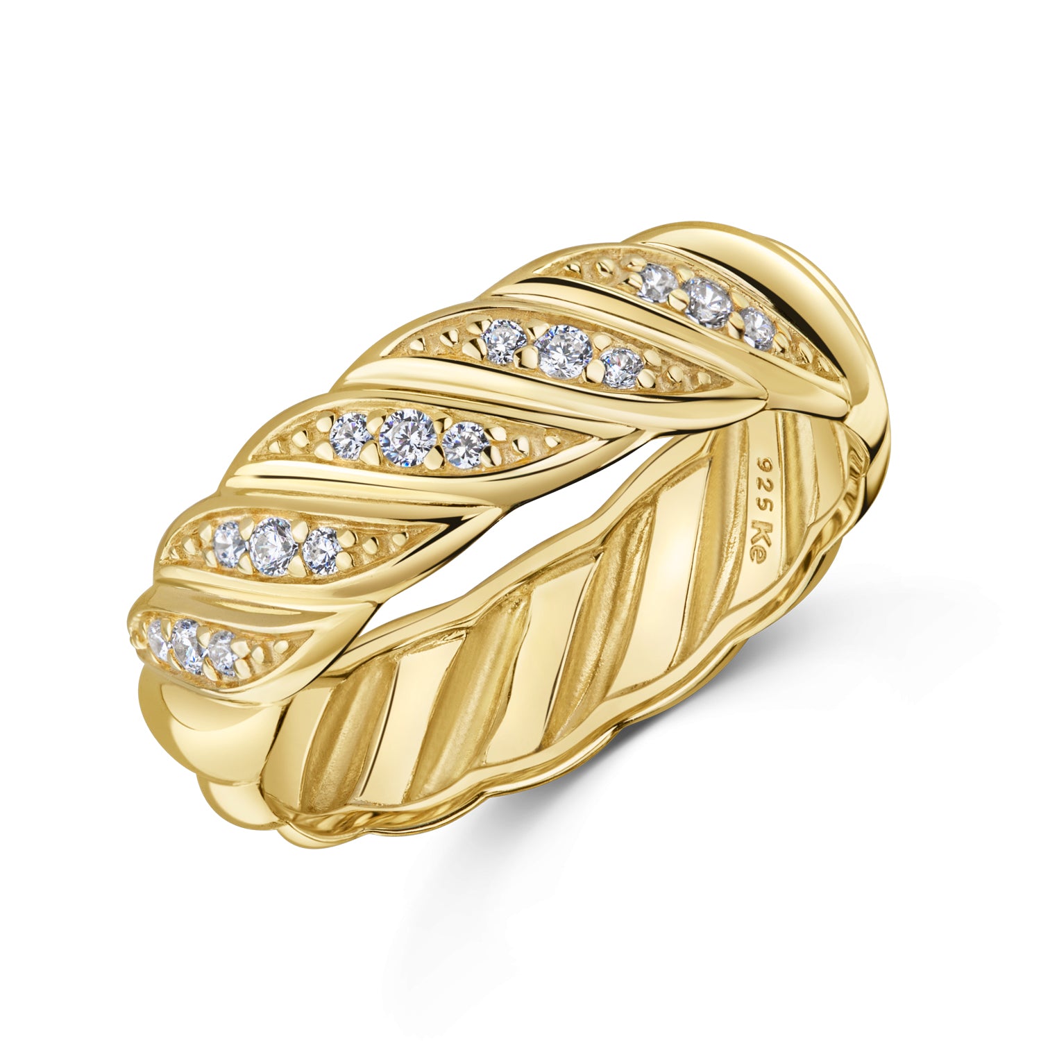 Ring „Parisian Pavé Flair“ – 18k vergoldetem 925er Silber