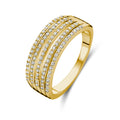 Ring „Quad-Row Brilliance“ – aus 925er Silber, vergoldet