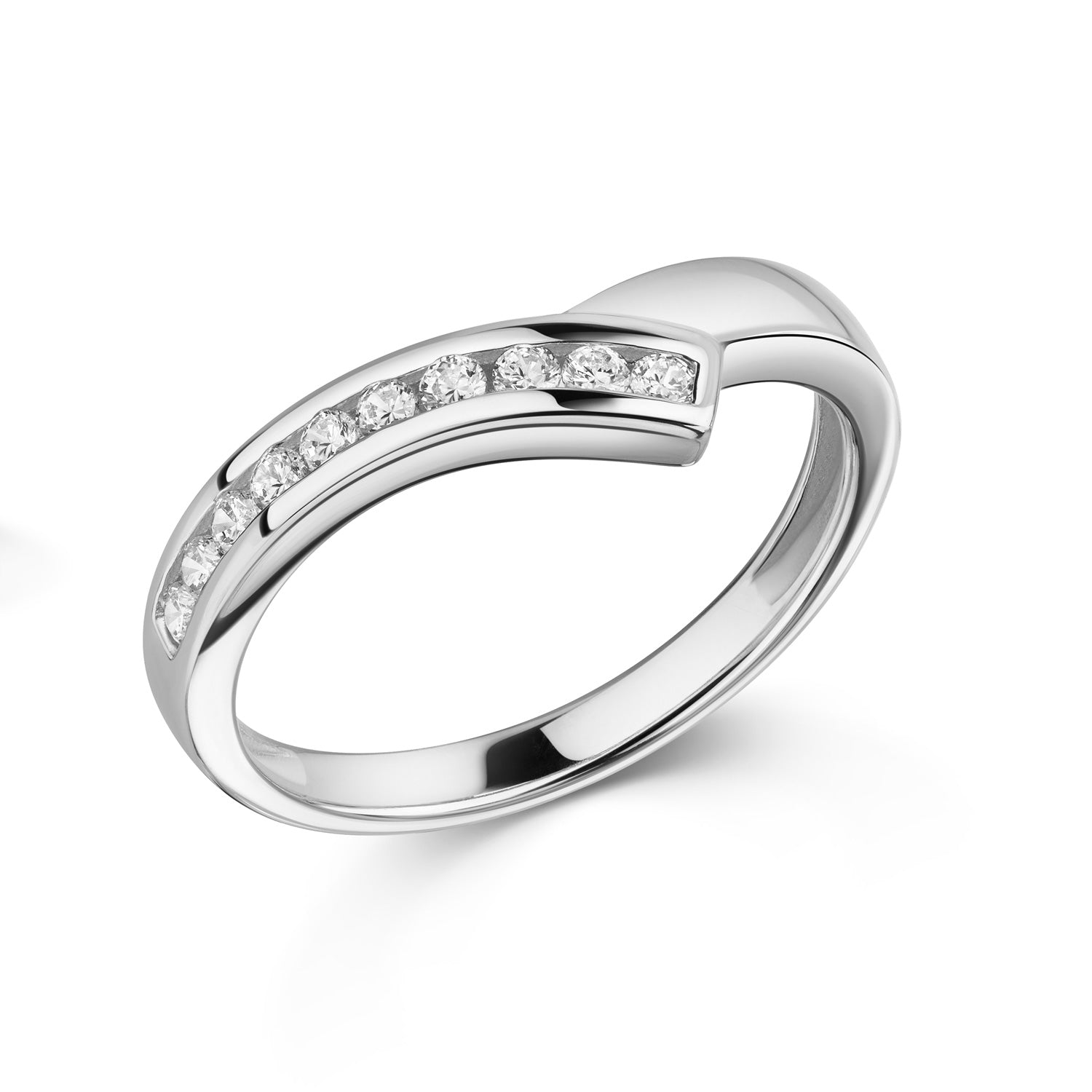 Ring „Radiant Wave“ – aus rhodiniertem 925er Sterling Silber