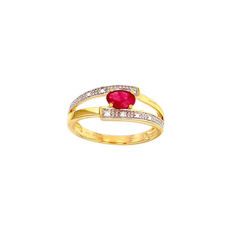 Ring „Royal Crimson“ – 375er Gelbgold