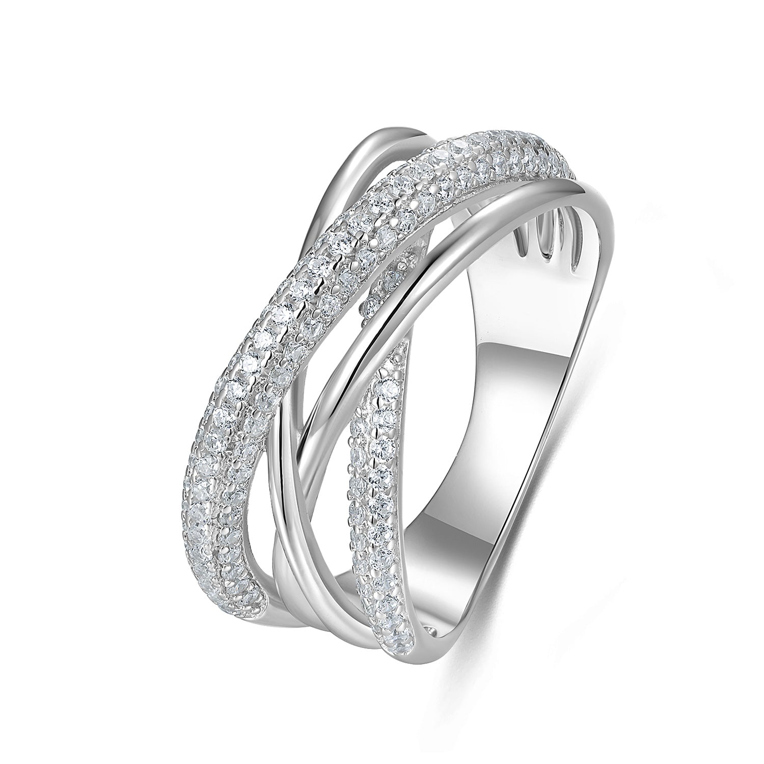 Ring „Silver Quad Fusion“ – aus rhodiniertem 925 Sterling Silber