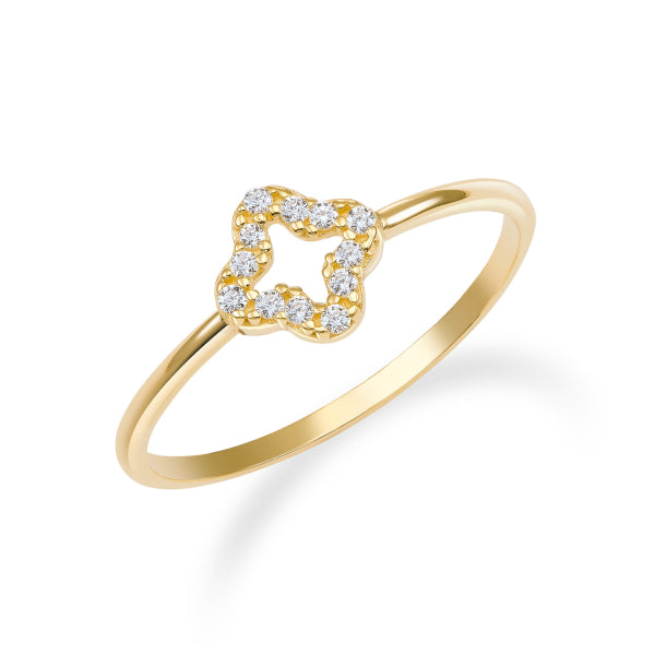 Ring „Sparkling Clover“ – 333er Gelbgold