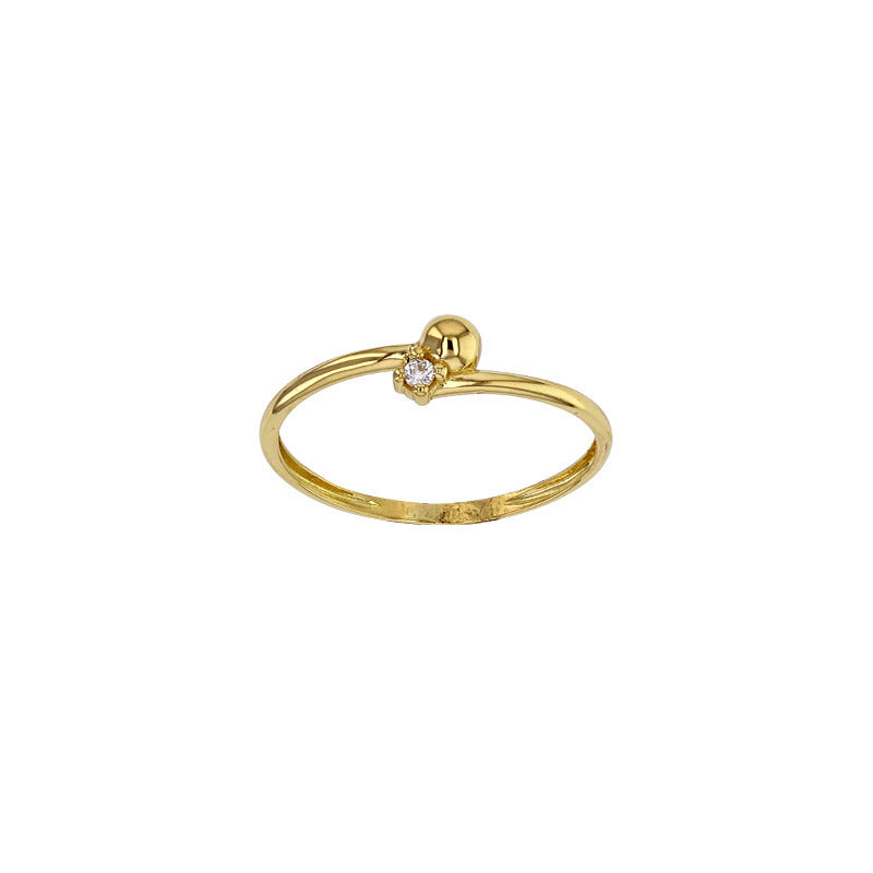 Ring „Sphere & Sparkle“ – 18k Gelbgold mit Zirkonia