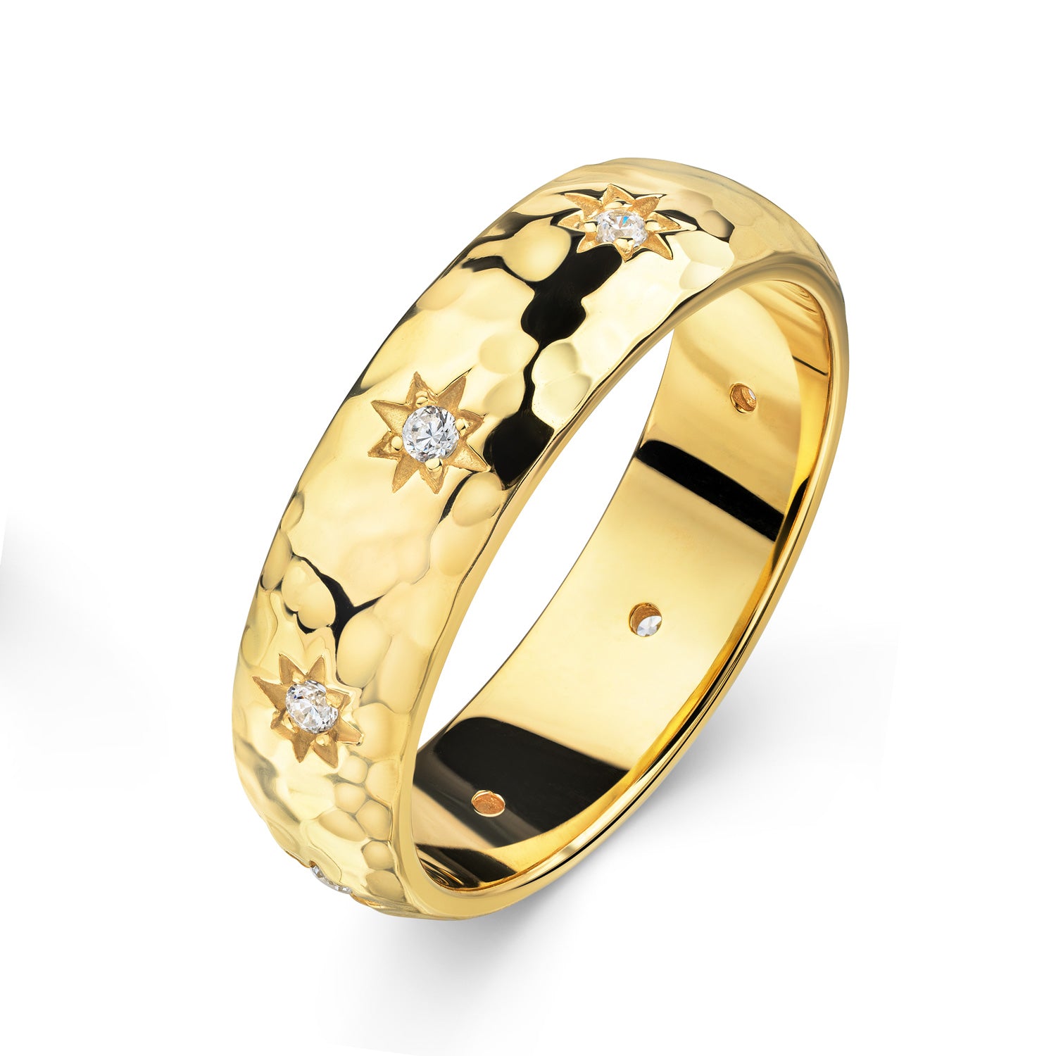 Ring „Starlight Forge“ – Hammerschlag-Design aus 925er Sterling Silber, 18k vergoldet