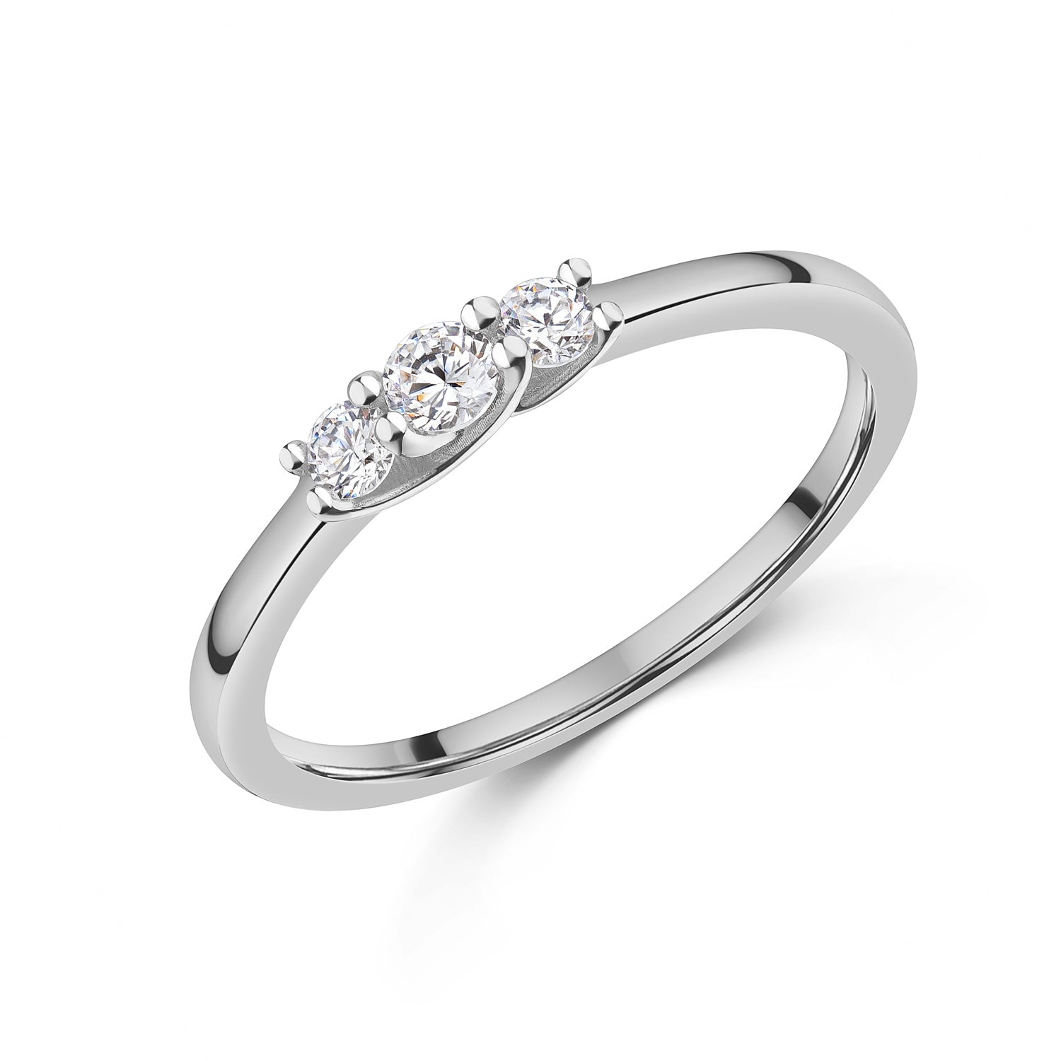 Ring „Trinity Pure“ – aus rhodiniertem 925er Sterling Silber