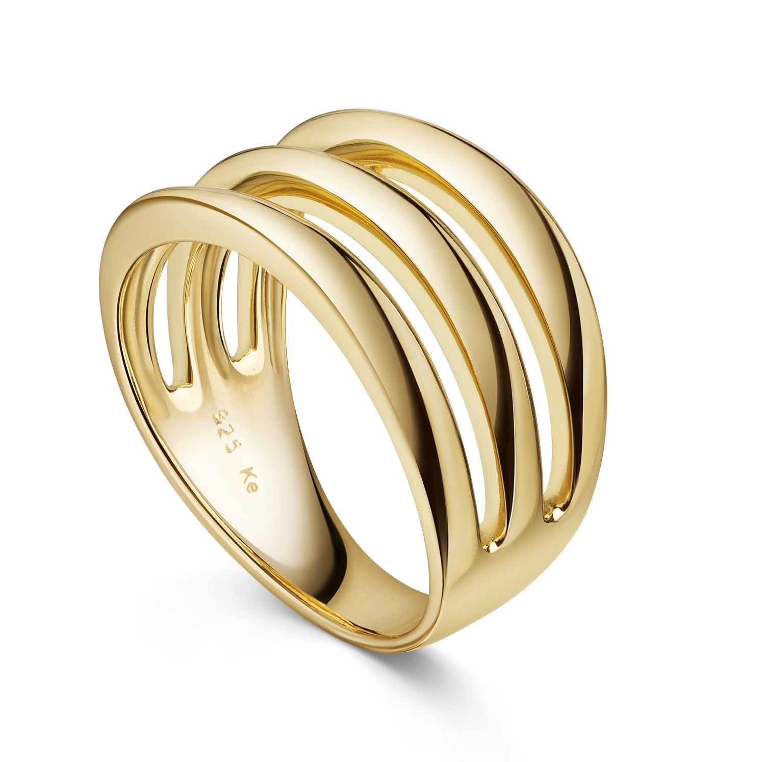 Ring „Triple Arch Flow“ – aus vergoldetem 925er Silber