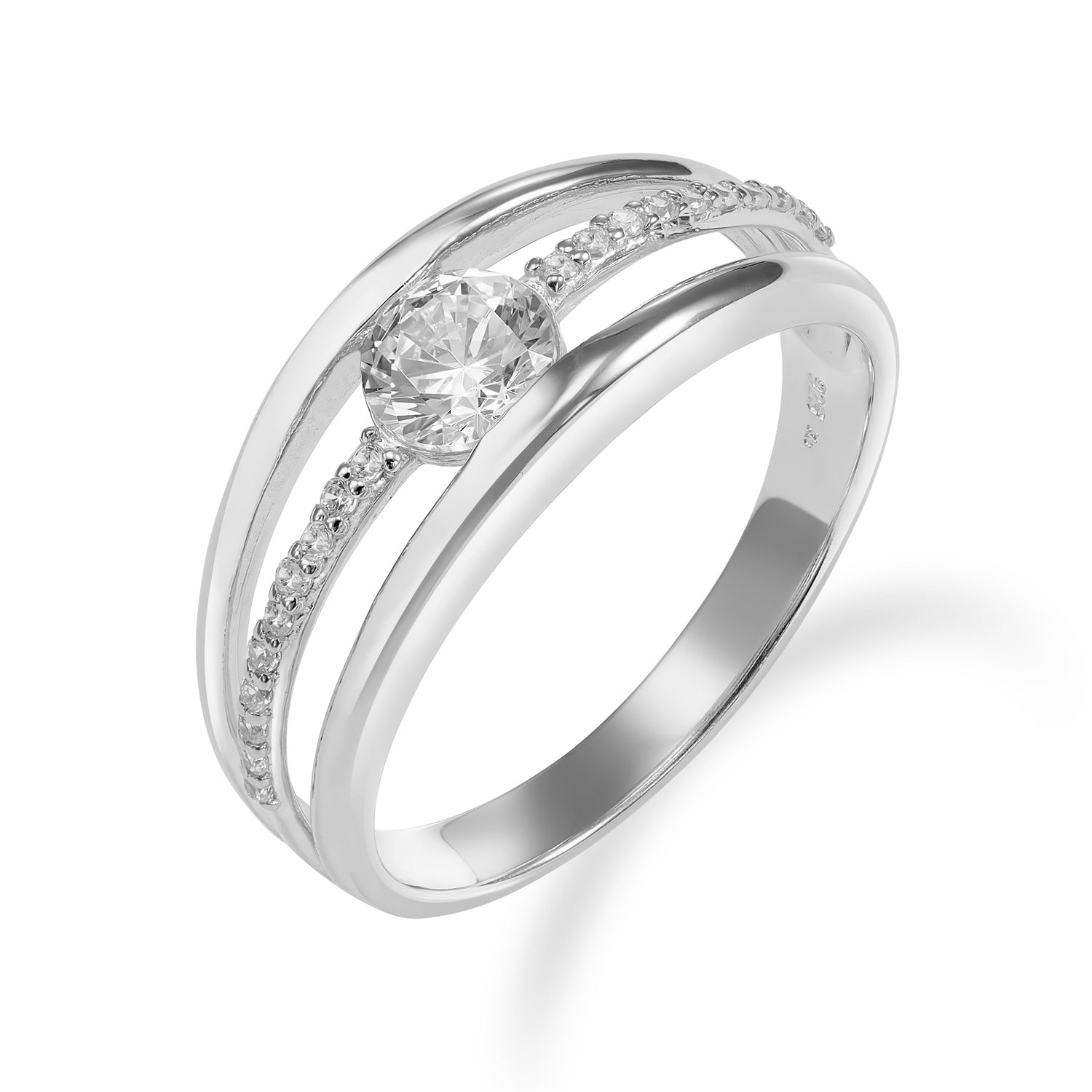 Ring „Triple Path“ – aus rhodiniertem 925er Sterling Silber