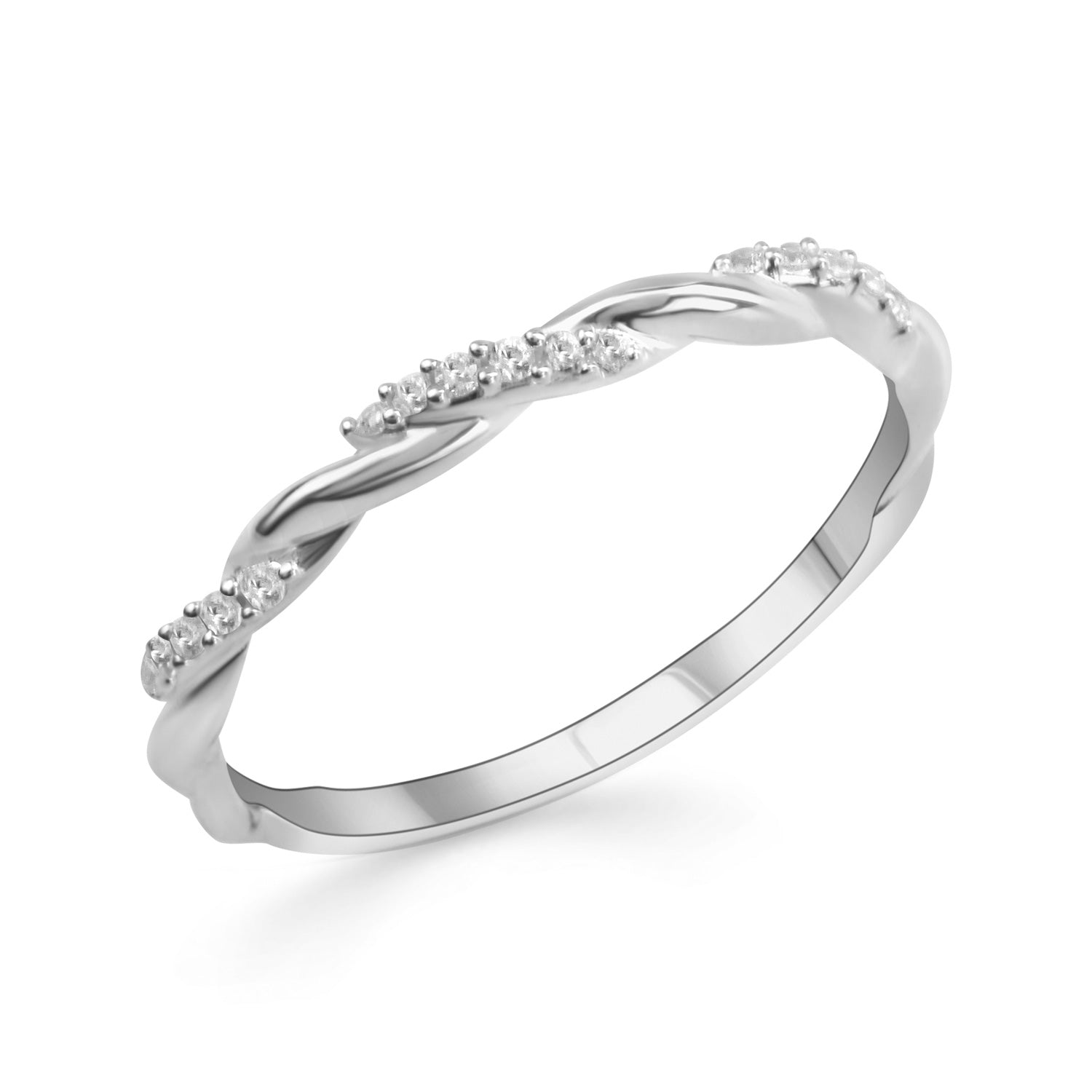 Ring „Twisted Icy Sparkle“ – aus rhodiniertem 925er Sterling Silber