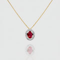 Rubin-Collier „Royal Red“ – 18k Gold & Diamanten (0,12 ct)