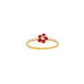 Rubin-Ring „Golden Blossom“ – 18k Gelbgold