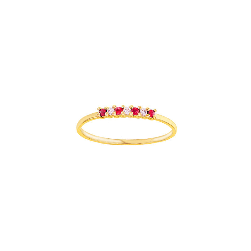 Rubin- & Diamant-Ring „Ruby Rhythm“ – 18k Gelbgold