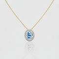 Saphir-Collier „Royal Blue“ – 18k Gelbgold & Diamanten (0,12 ct)