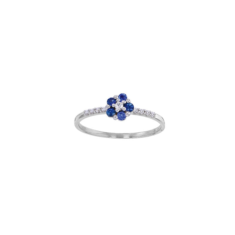 Saphir-Ring „Blue Flora“ – 18k Weißgold