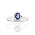 Saphir-Ring „Midnight Blue“ – 590er Weißgold mit Brillanten